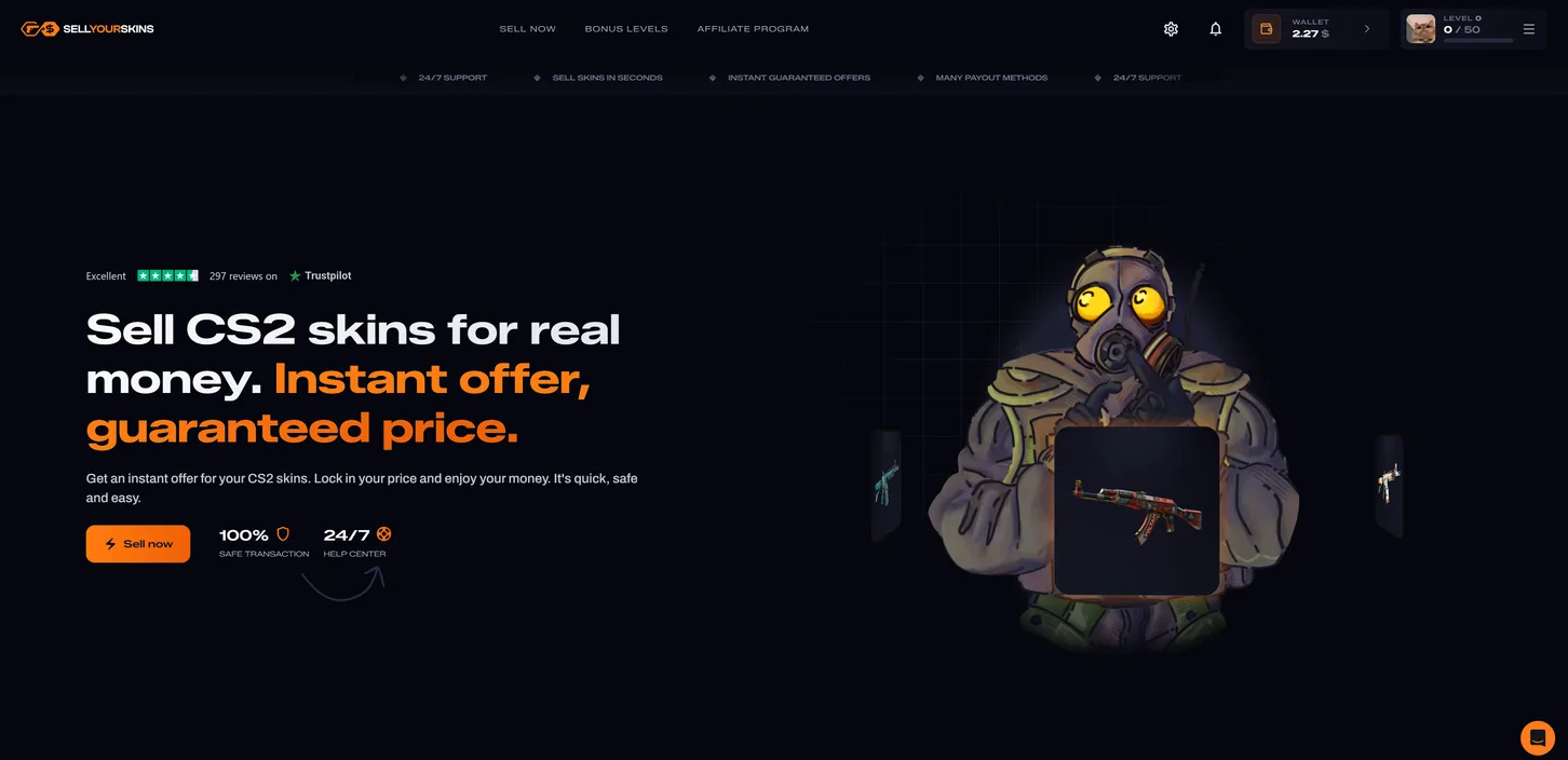 SellYourSkins site preview